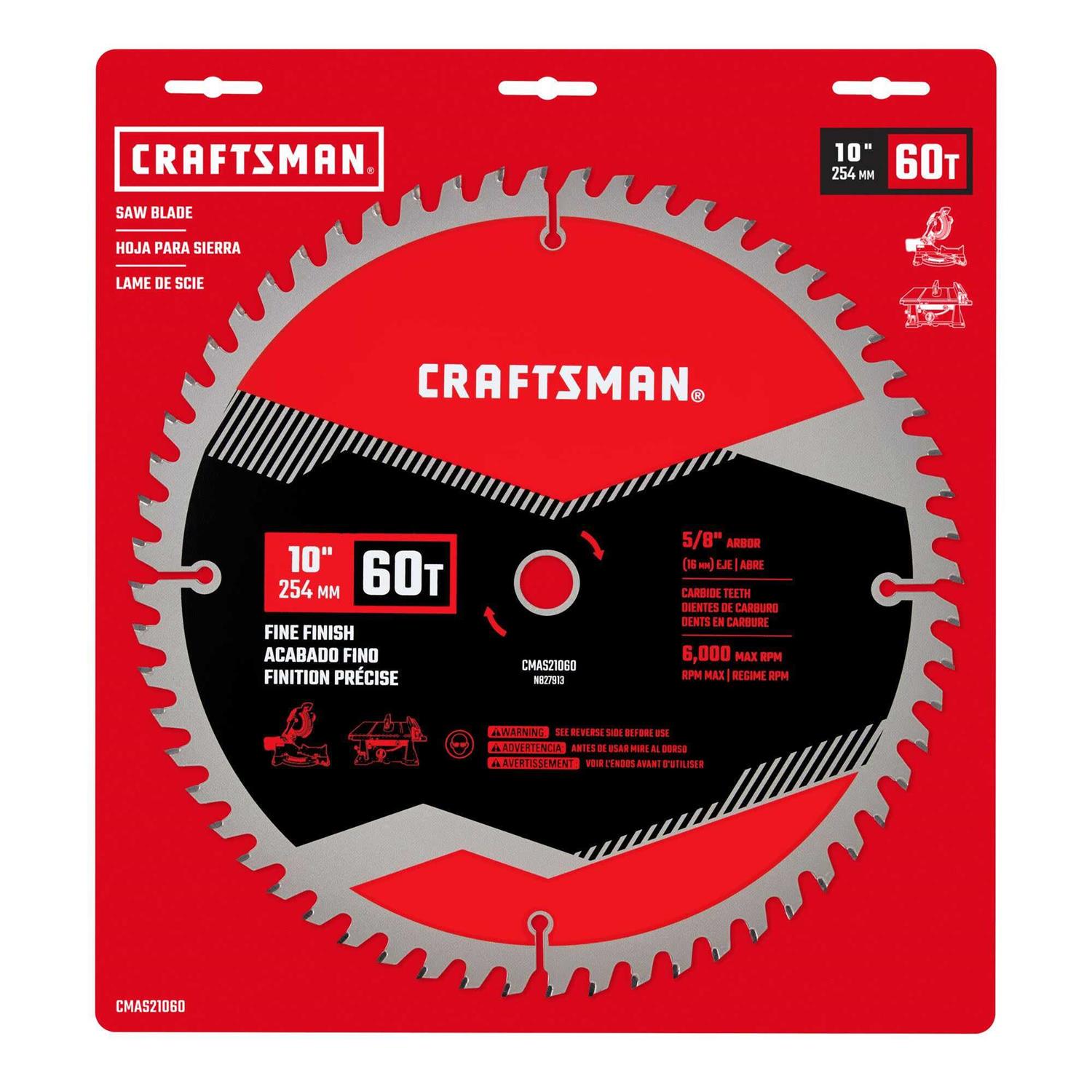 Craftsman 10-in 60-Tooth Carbide Circular Saw Blade CMAS21060