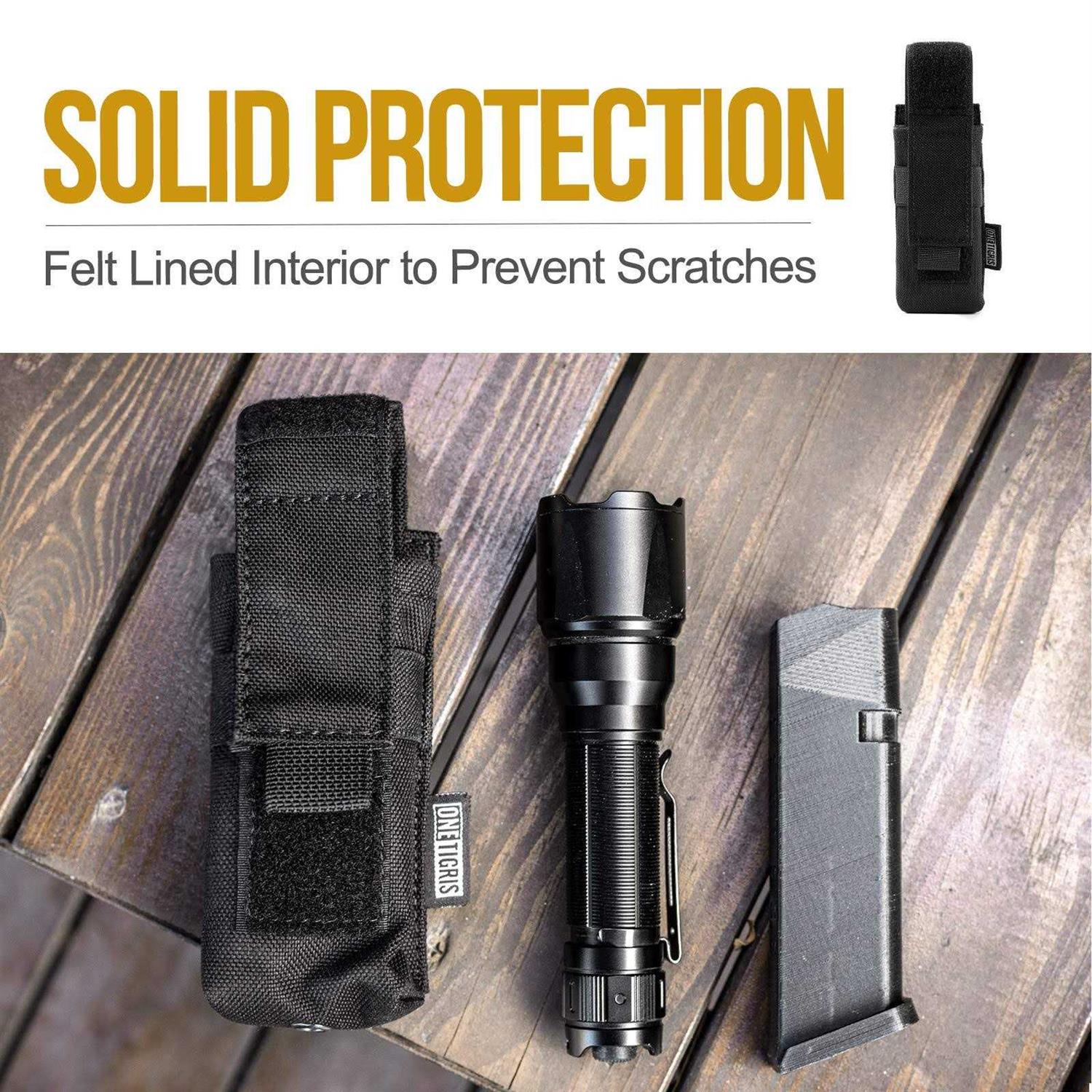 OneTigris Flashlight Pouch Holster Tactical Molle 1000D Cordura Nylon Flashlight Pouch Holder - Image 4