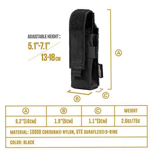 OneTigris Flashlight Pouch Holster Tactical Molle 1000D Cordura Nylon Flashlight Pouch Holder - Image 5