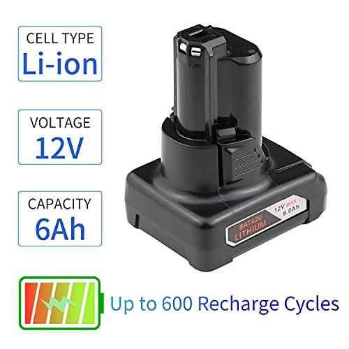 Powerost 6Ah 12V BAT420 Battery Compatible with Bosch 10.8 Volt GBA12V30 BAT411 BAT411A BAT412 BAT412A BAT413 BAT413A BAT414 D-70745 2607336013 - Image 4