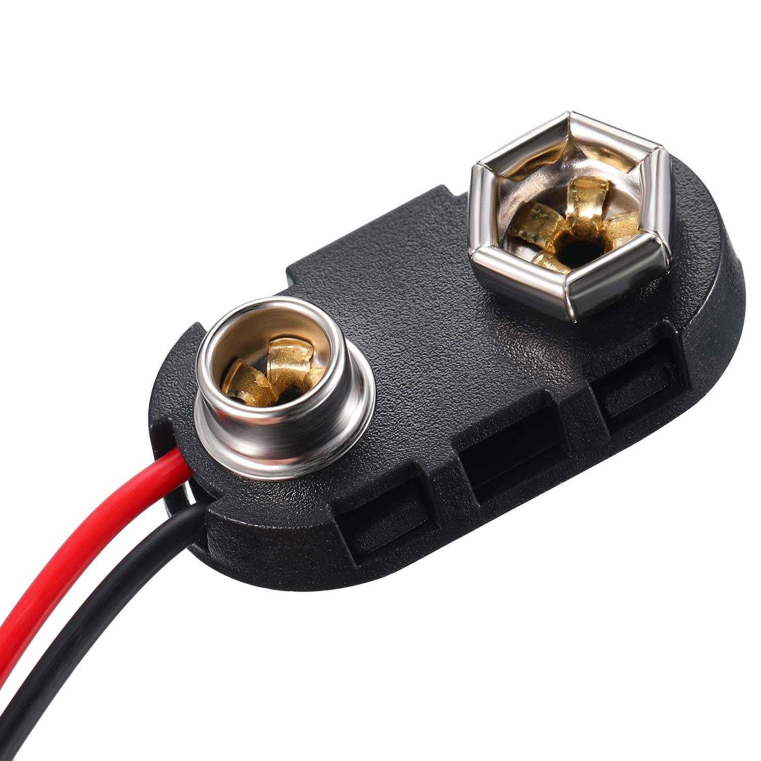 BBTO 20 Pack 9 V Battery Clip Connector Long Cable Connection Hard Shell Black Red Connector - Image 4