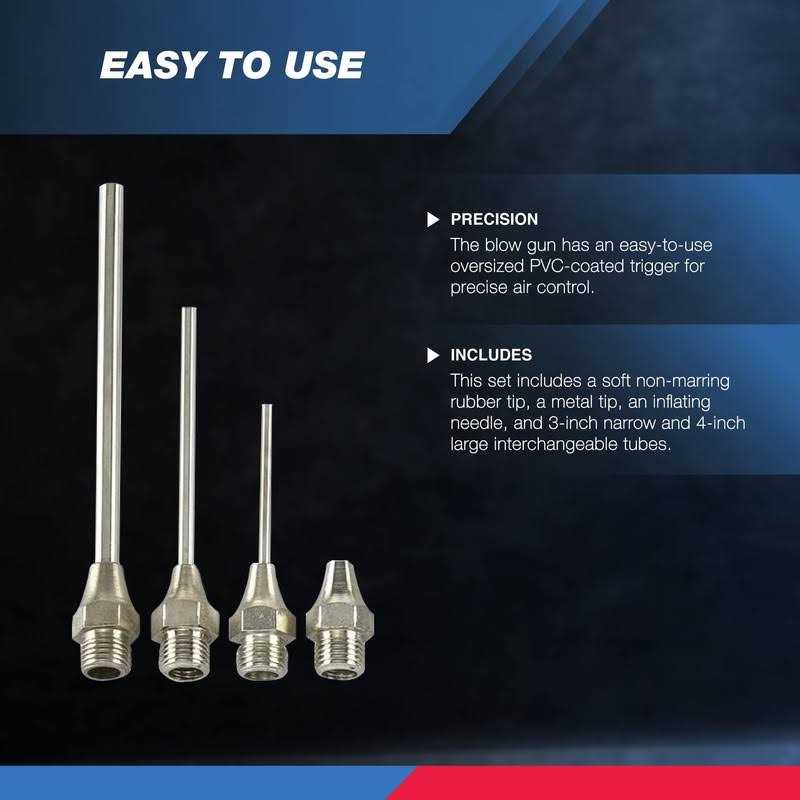 Neiko 31112 Air Blow Gun Nozzle Set Air Compressor' Air Gun W/ 5 Interchangeable Nozzles - Image 5