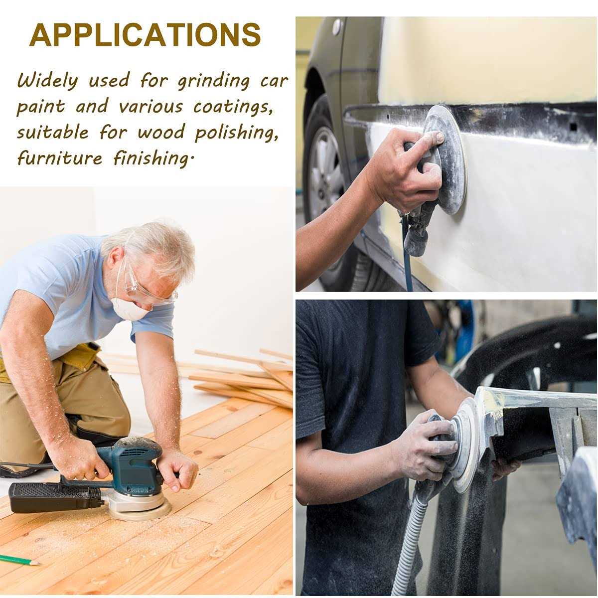 Aiyard 6-inch No-hole Hook and Loop Sanding Discs Random Orbital Sandpaper for Automotive and Woodworking - Image 5