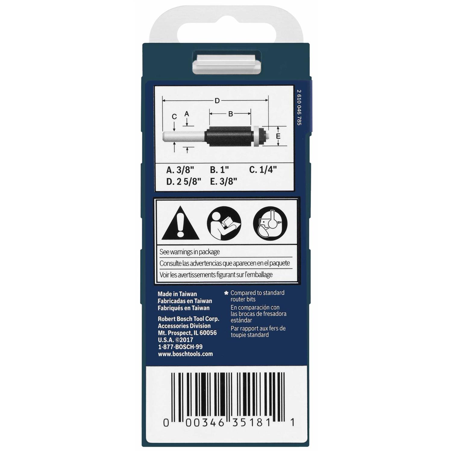 Bosch 85268MC Bit Router 3/8 Flush Trim 1/4S - Image 4
