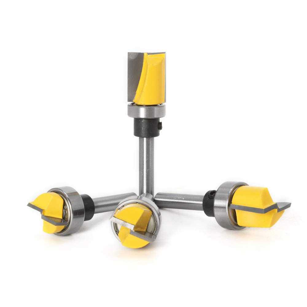 Wolfride Door Hinge Router Bit Set 1/4-inch Shank Template Flush Trim Router Bit Hinge Mortise Router Bit Bottom Cleaning Router Bit - Image 3