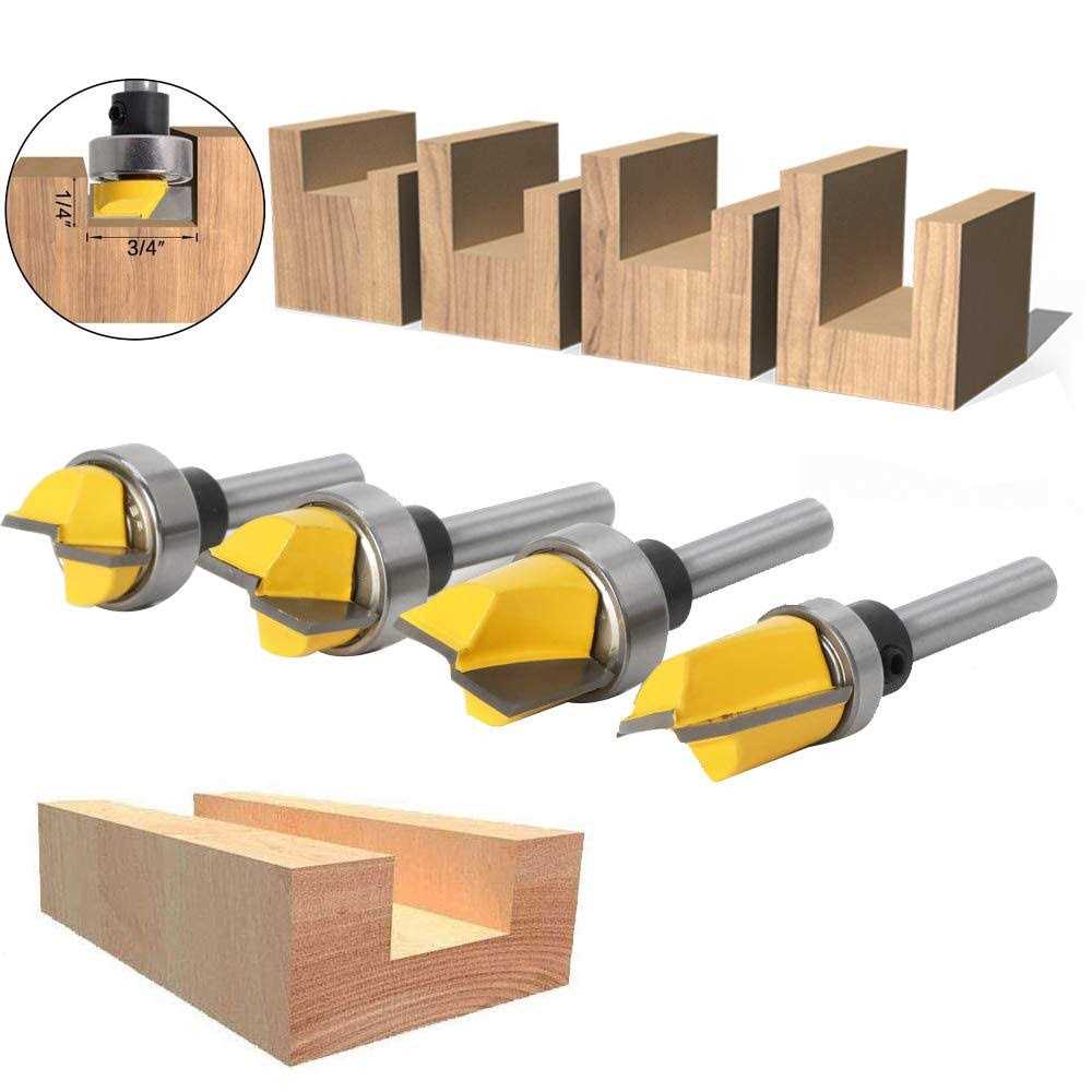 Wolfride Door Hinge Router Bit Set 1/4-inch Shank Template Flush Trim Router Bit Hinge Mortise Router Bit Bottom Cleaning Router Bit - Image 4