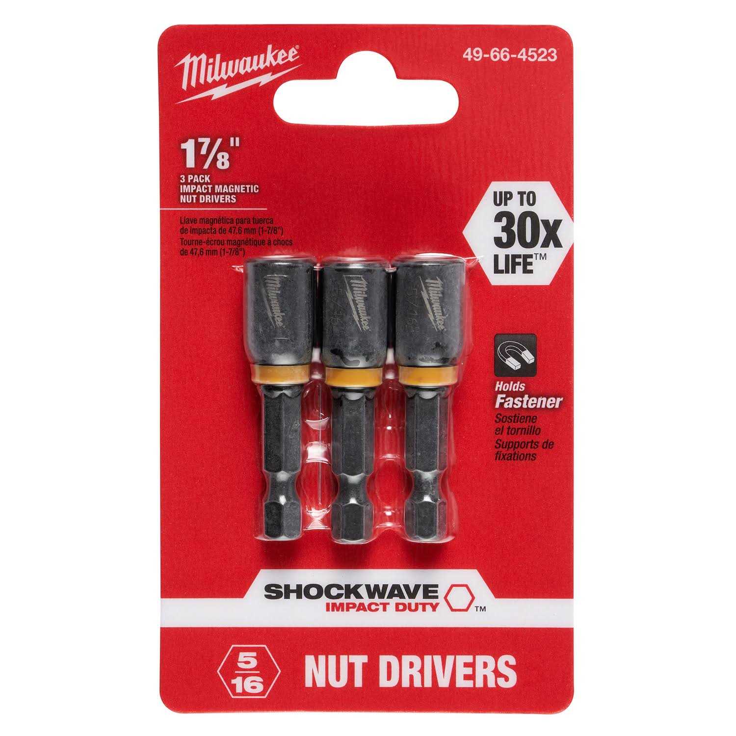 Milwaukee Shockwave 1-7/8 in. Magnetic Nut Driver 5/16 49-66-4523 - Image 3