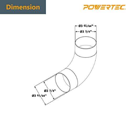 Powertec 70105 4-Inch Elbow Dust Hose Connector - Image 4