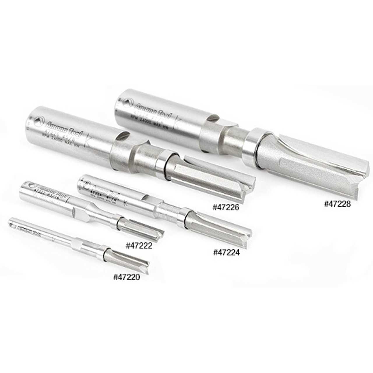 Amana Tool 45366 Carbide Tipped Flush Trim Plunge Template 3/4 D x 2 CH x 1/2 Inch SHK w/Upper Ball Bearing 2 Flute Router Bit Amana 45366 - Image 3