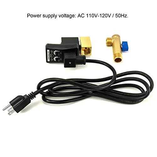 QWORK Automatic Timed Condensate Drain Valve 1/2 AC 110V 2-way Direct-acting Drain Valve US Plug - Image 3