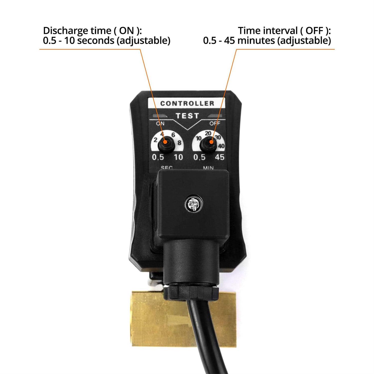 QWORK Automatic Timed Condensate Drain Valve 1/2 AC 110V 2-way Direct-acting Drain Valve US Plug - Image 5