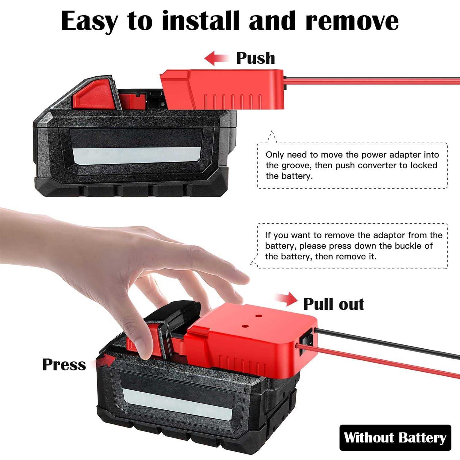 DC Power Aadpter for Milwaukee M18 Battery 18V to 12V Step Down Voltage Converter 15A MAX 180W Inverter Automatic Buck Converter DC Voltage - Image 3