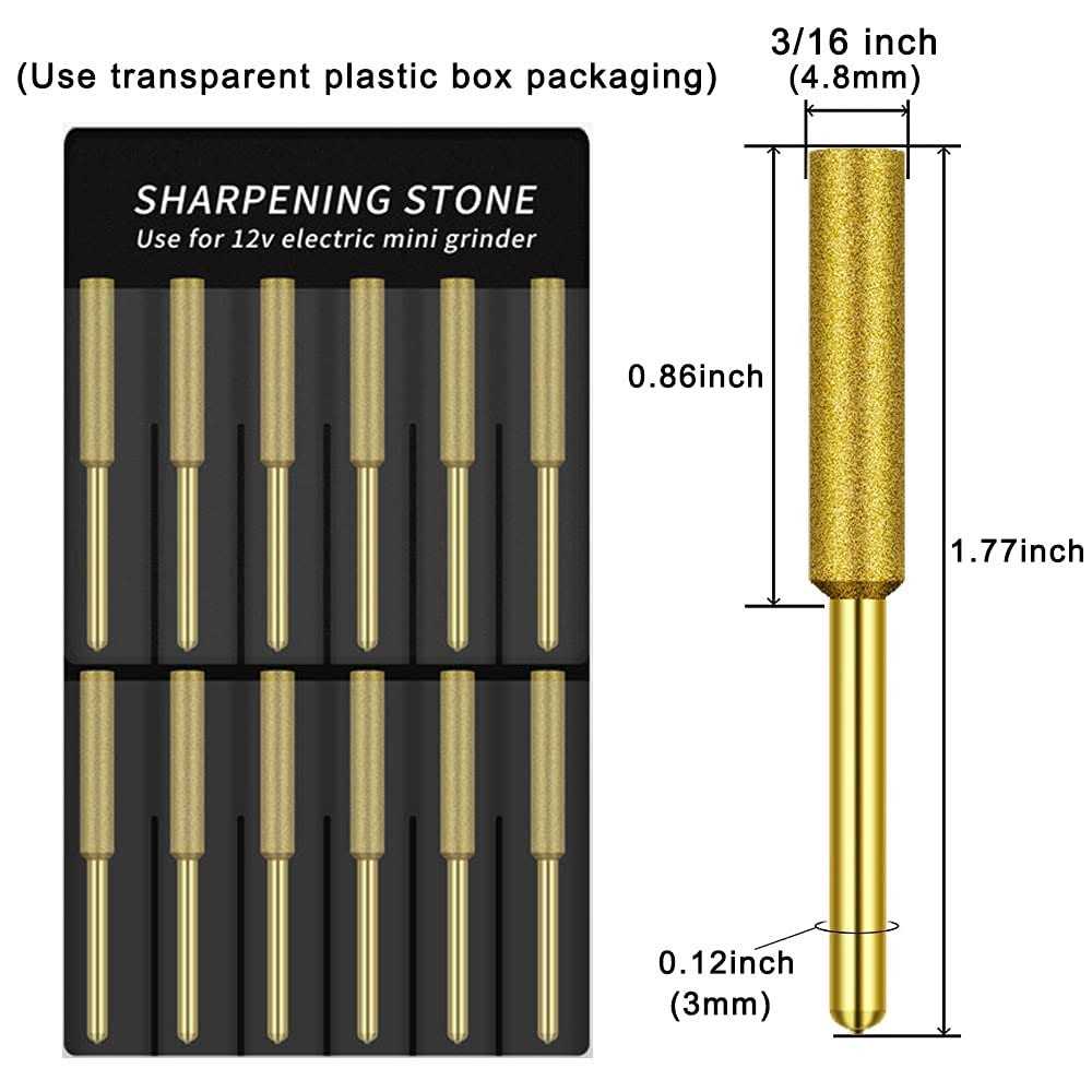 12 Pack Diamond Chainsaw Sharpener Burr Files 1/8 Shank - Image 5