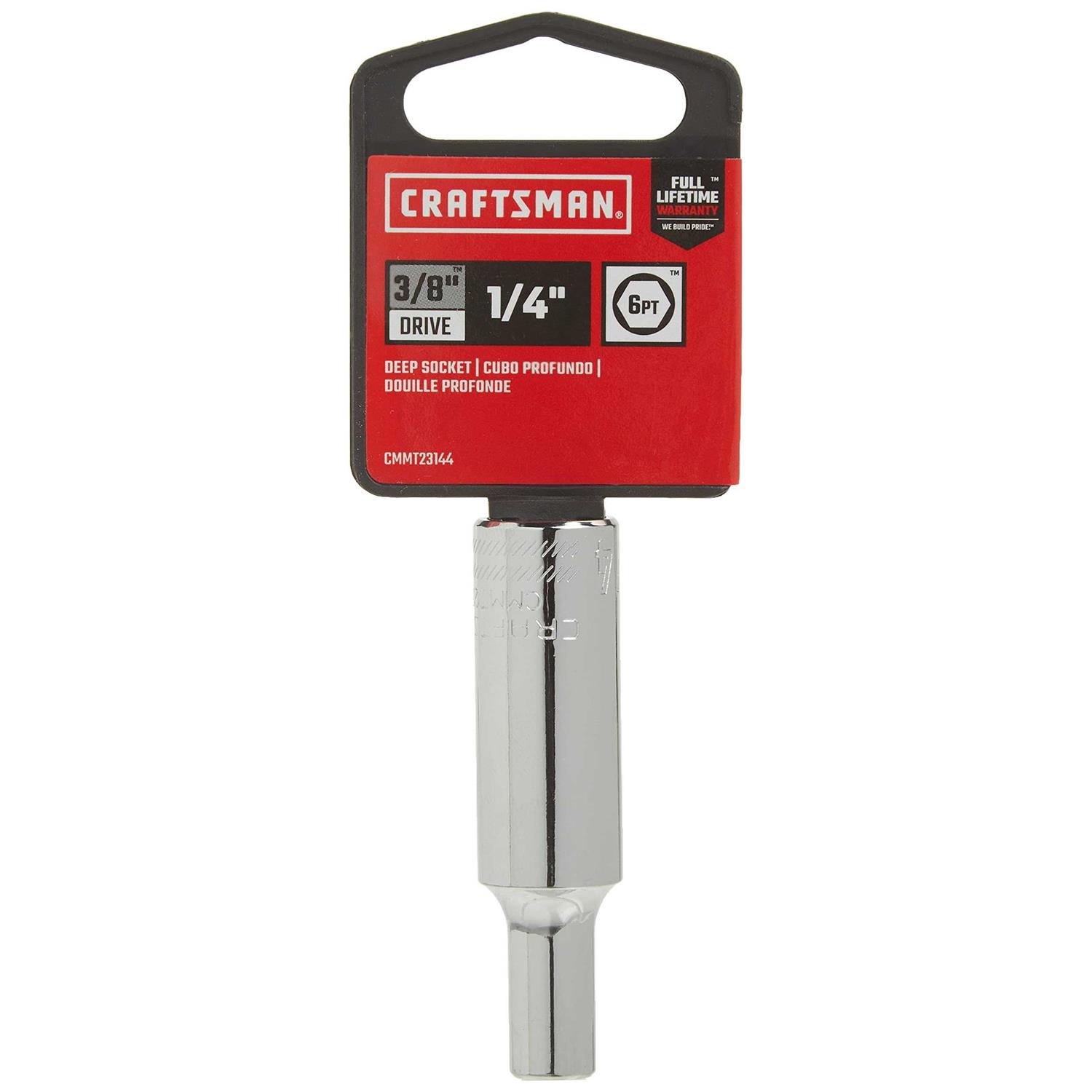 Craftsman 1/4 in x 3/8 in Drive SAE 6 Point Deep Socket CMMT23144 - Image 5