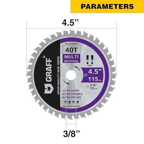 GRAFF 4-1/2-Inch Circular Saw Blade Arbor 40-Teeth Grinder Saw Blade for Aluminium - Image 5