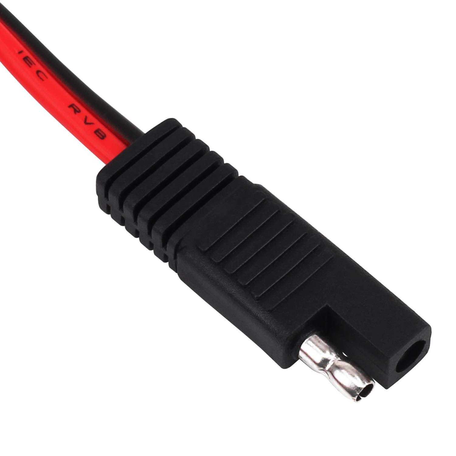 Yeebline Alligator Clip to SAE Connector Cable 3.2FT 12V Alligator Crocodile Clip Clamp to SAE 2 Pin Quick Disconnect Adapter Connector Charging - Image 3