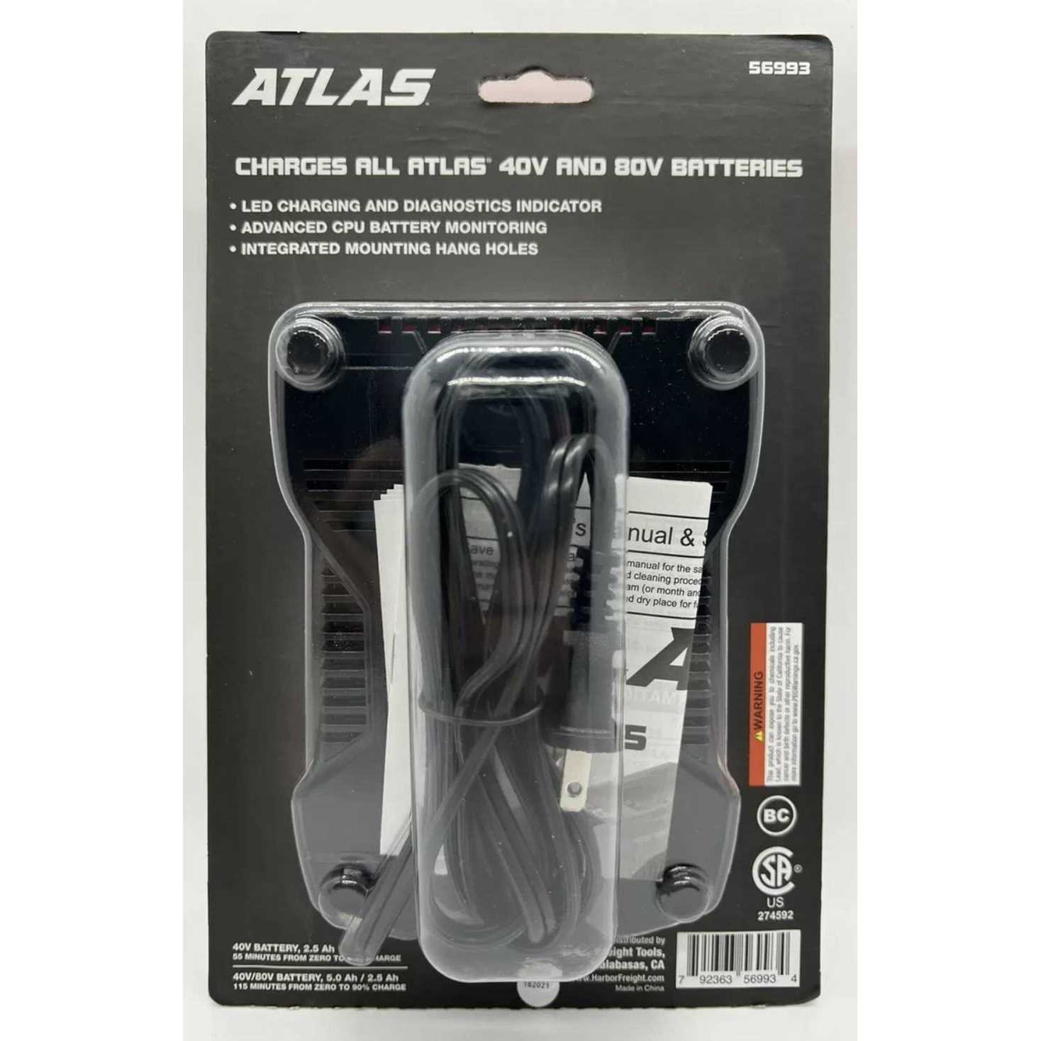Atlas 40V and 80V Dual Voltage Standard Battery Charger - Image 5