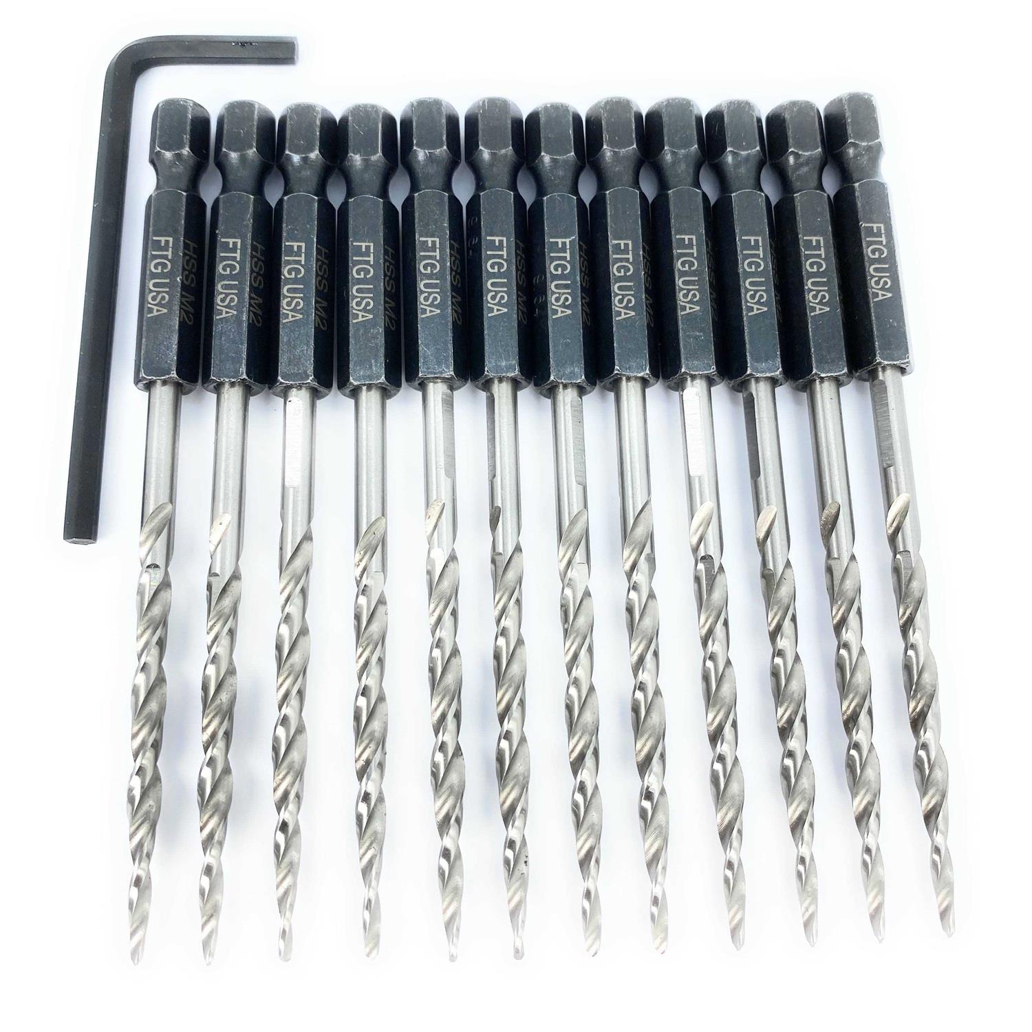Ftg USA Replacement Tapered Countersink Drill Bit Set 12 Pc Bit 9/64 inch - Image 4