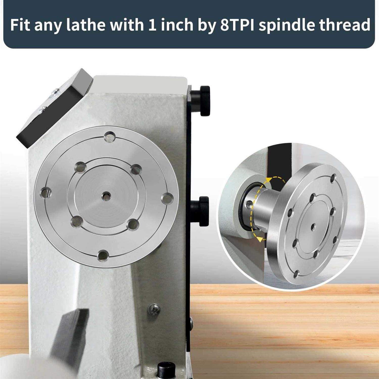 SENDUO Woodworking 4 Lathe Faceplate with Screwchuck,for 1 x 8TPISpindle - Image 2