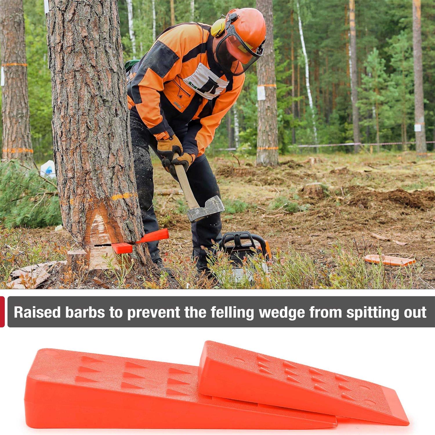 UNCO Tree Felling Wedges with Spikes 4Pack 55' & 8' Wedges with Storage Bag Splitting Wedge Plastic Wedges Logging Tools and Equipment Chainsaw W - Image 3