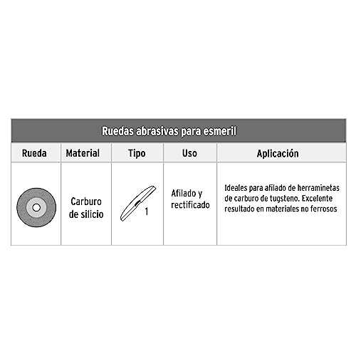 Truper 16405/ PIES-63460T 6 inch Silicon Carbide Bench Grinding Wheel. Grit=60 - Image 3
