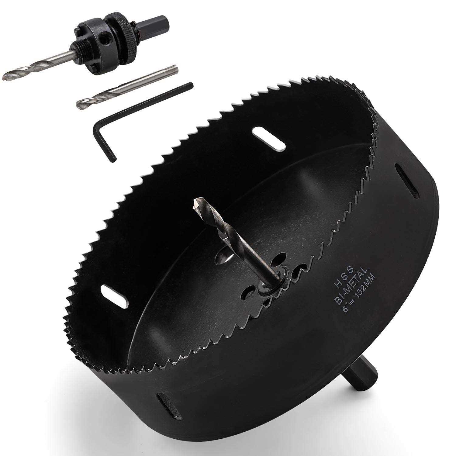 CPROSP 6 inch/152mm Hole Saw Heavy Duty Bi-Metal HSS Hole Saw for Cornhole Boards