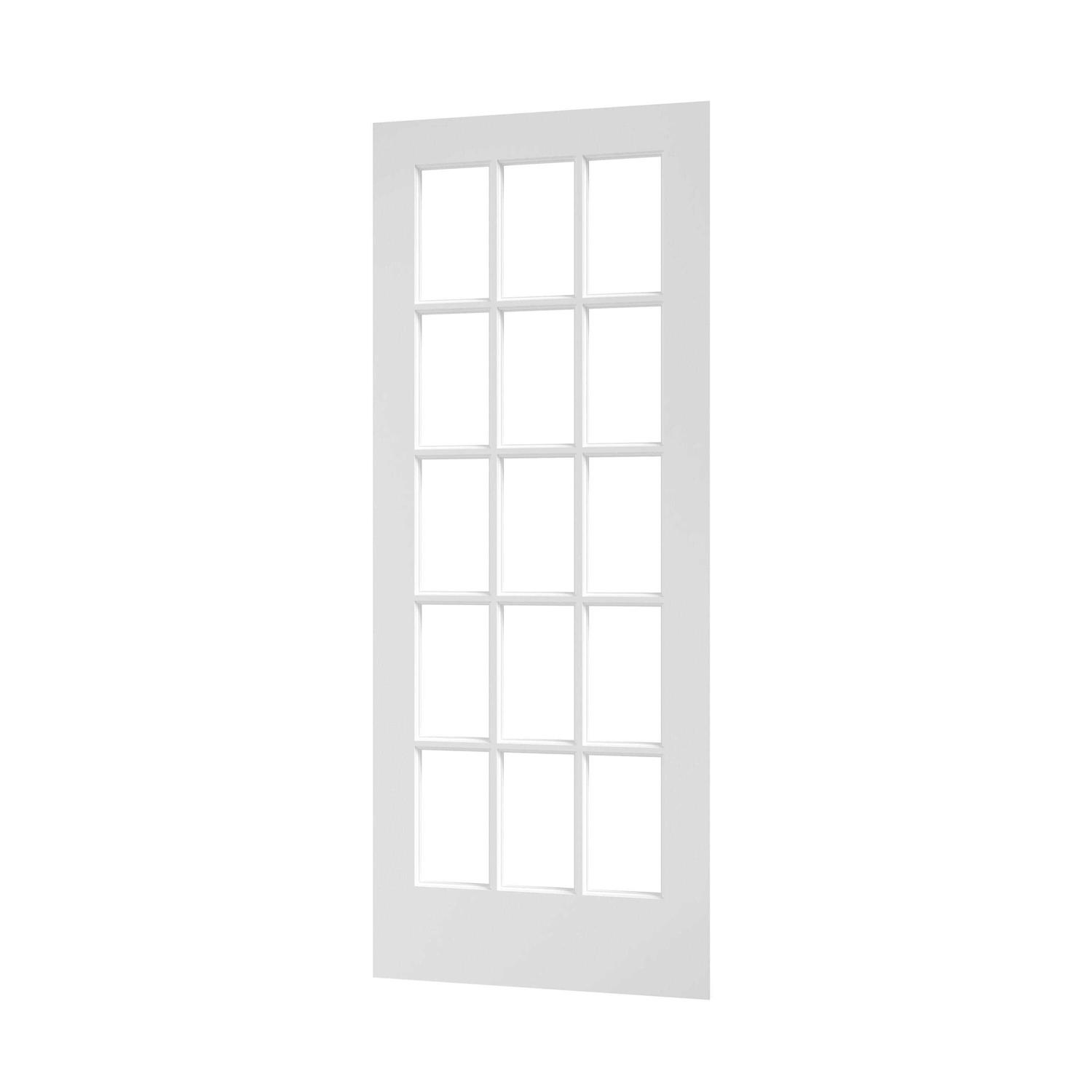 EightDoors 80 x 15-Lite French Clear Glass White Prefinished Solid Wood Core Door - Image 3