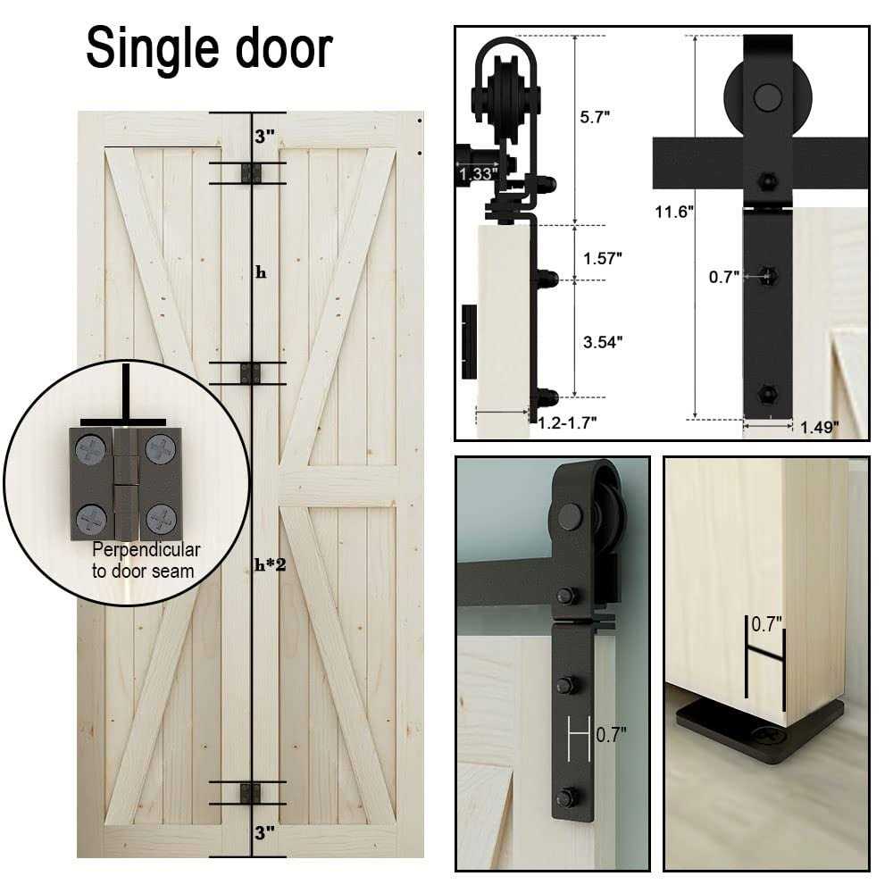 LTIYITL Bi-Folding Sliding Barn Door Hardware,Smoothly and Quietly-Heavy Duty-Simple and Easy to Install for 2 Doors Hardware Kit - Image 4