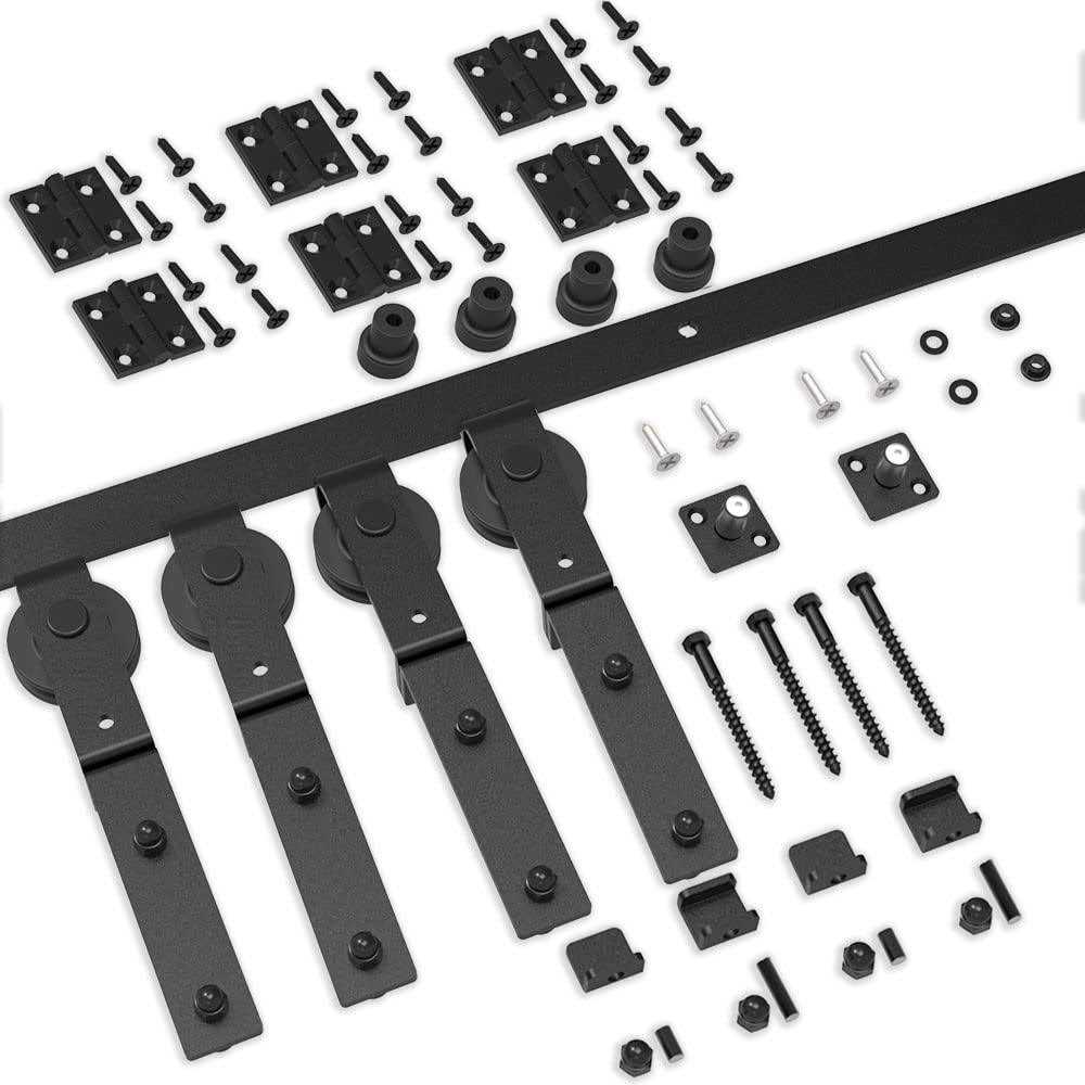 LTIYITL Bi-Folding Sliding Barn Door Hardware,Smoothly and Quietly-Heavy Duty-Simple and Easy to Install for 2 Doors Hardware Kit - Image 5