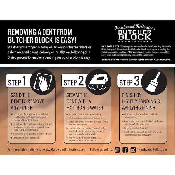 Hardwood Reflections Unfinished 25 in. D x 1.5 in. T Butcher Block Countertop - Image 3