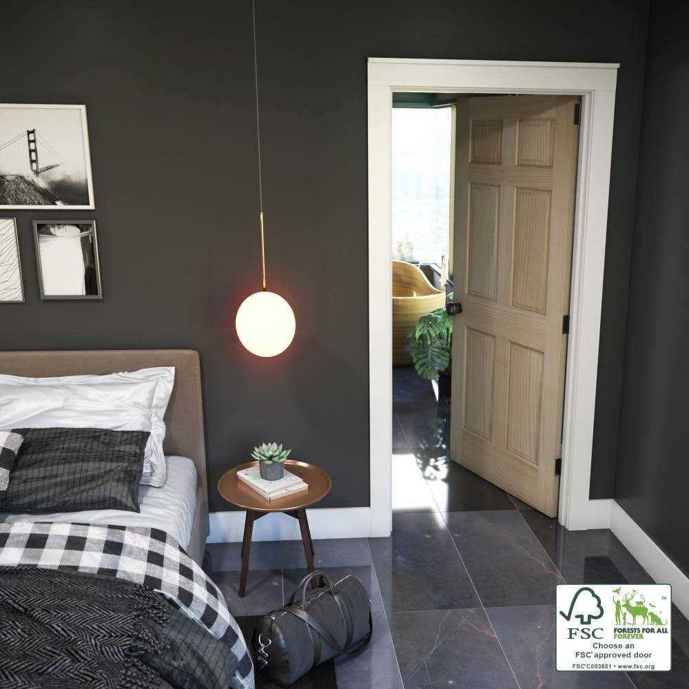 EightDoors 80 inch x 6 Panel Solid Wood Core Door - Image 5