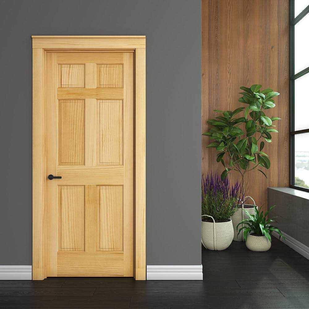 EightDoors 80 inch x 6 Panel Solid Wood Core Door - Image 3