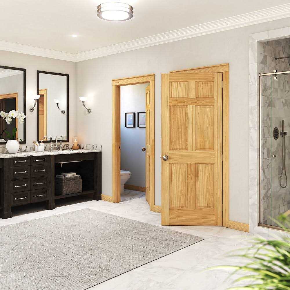 EightDoors 80 inch x 6 Panel Solid Wood Core Door - Image 5