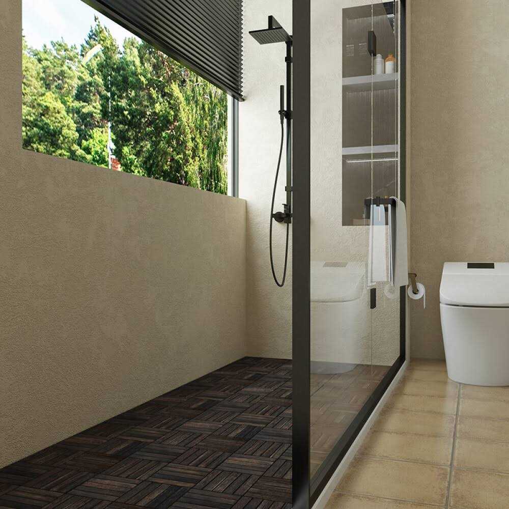 Interbuild 1 ft. x 1 ft. Interlocking Solid Hardwood Acacia Deck Tile - Image 3