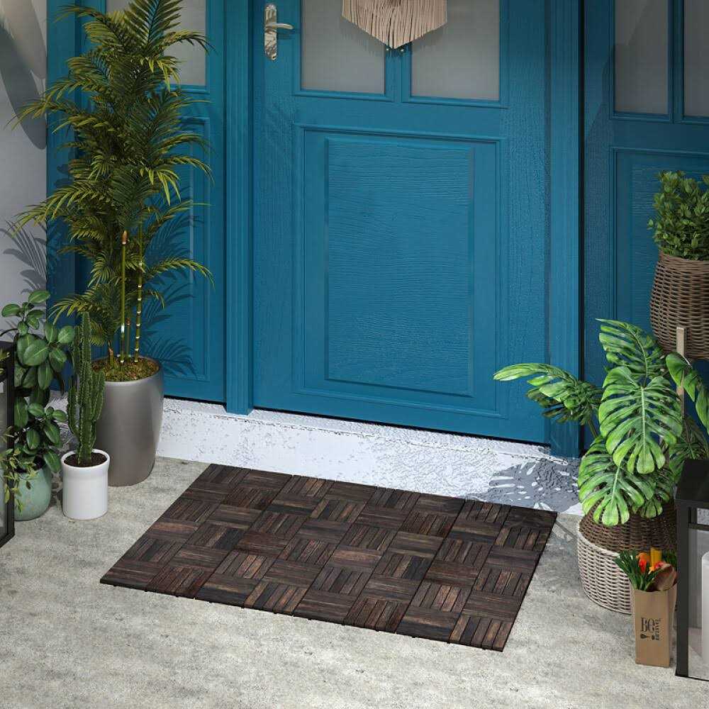 Interbuild 1 ft. x 1 ft. Interlocking Solid Hardwood Acacia Deck Tile - Image 5