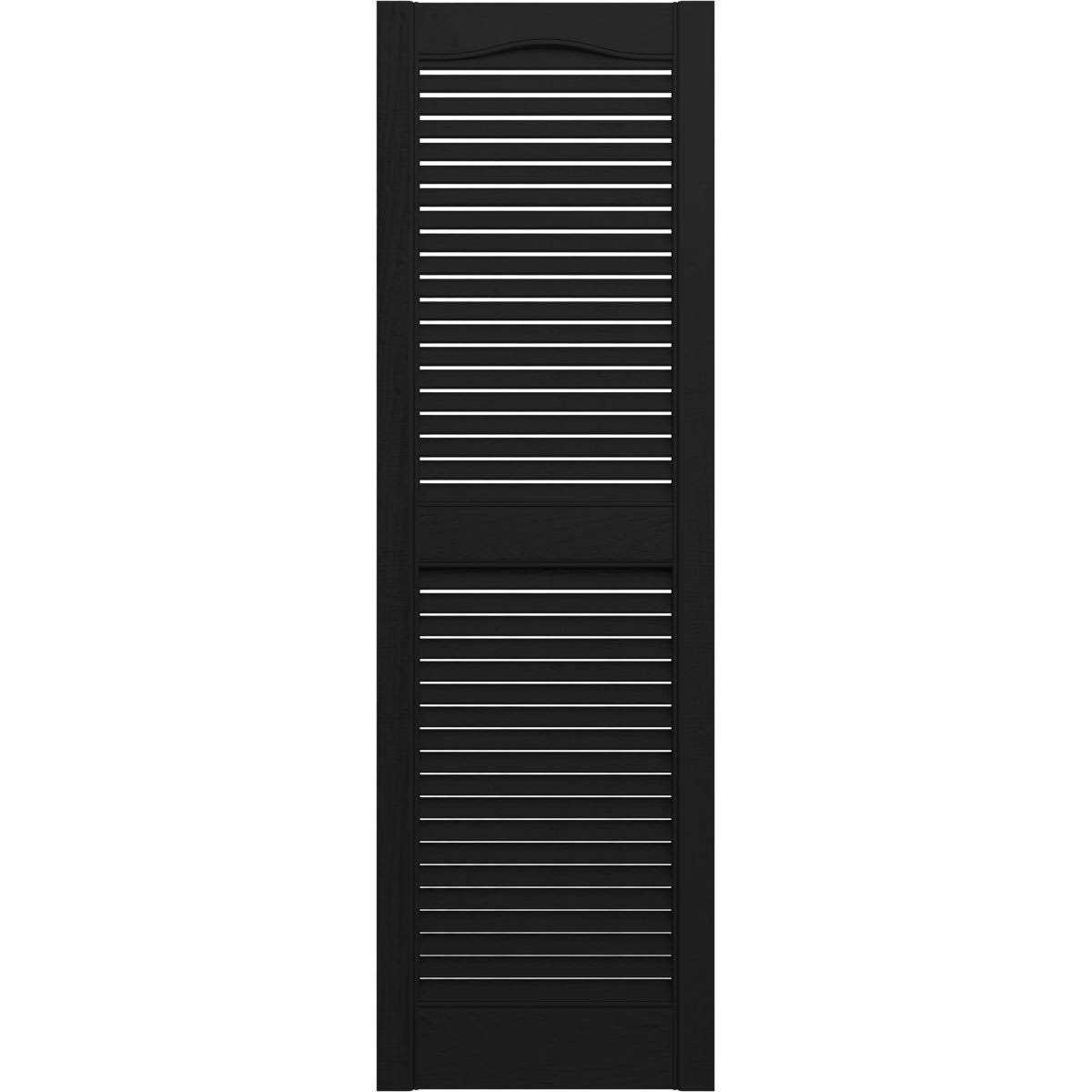 H Builders Edge Standard Cathedral Top Center Mullion Open Louver Shutters Includes Matching Installation - Image 5