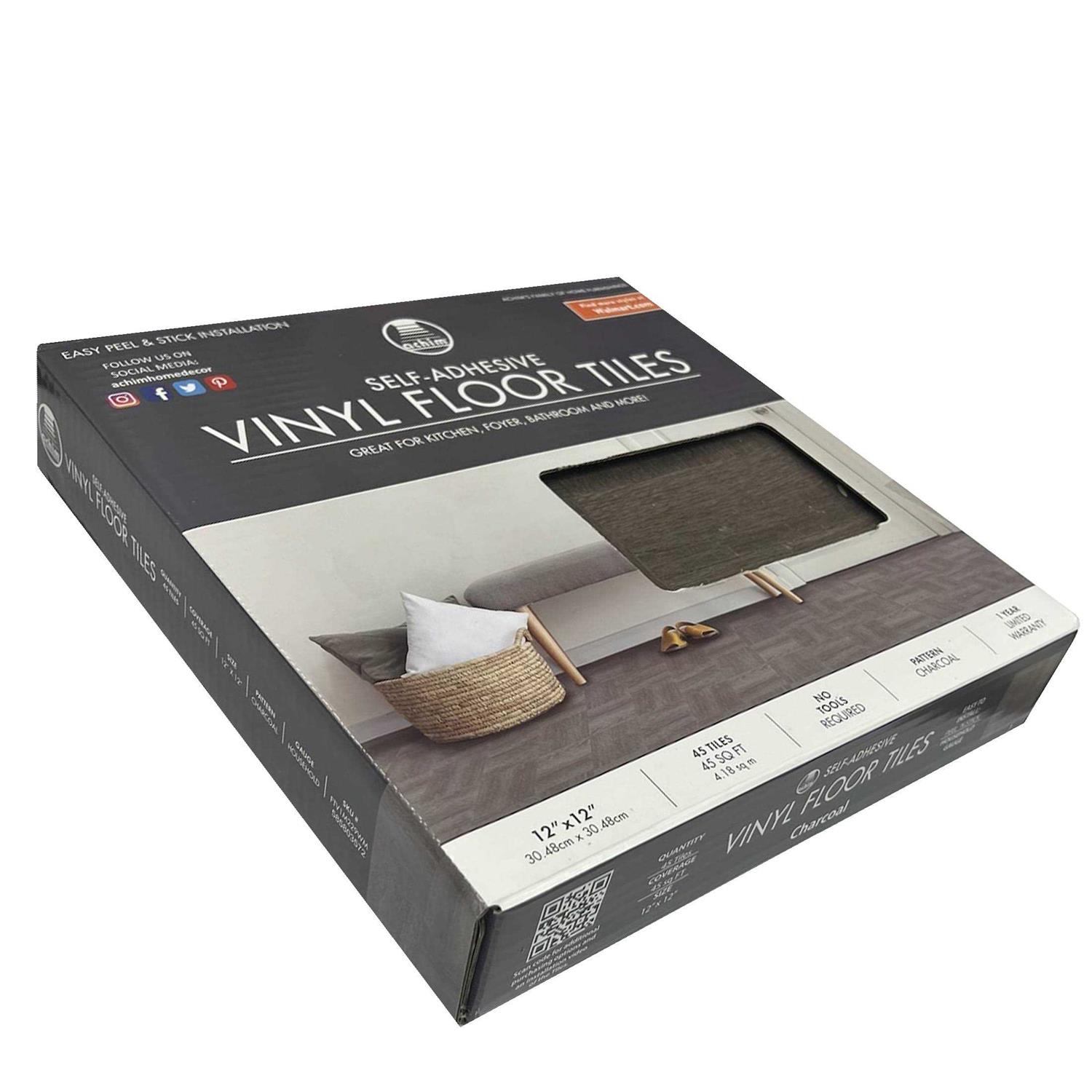 Nexus Charcoal Grey Self Adhesive Vinyl Floor Tile - Image 3