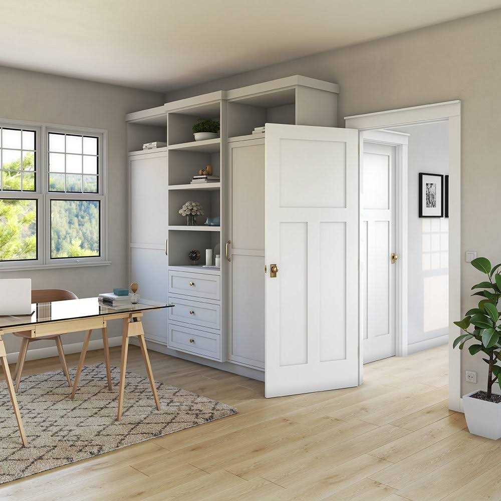 EightDoors 80 inch x 1-3/8 inch 5-Panel Shaker White Primed Solid Wood Core Interior Slab Door - Image 3