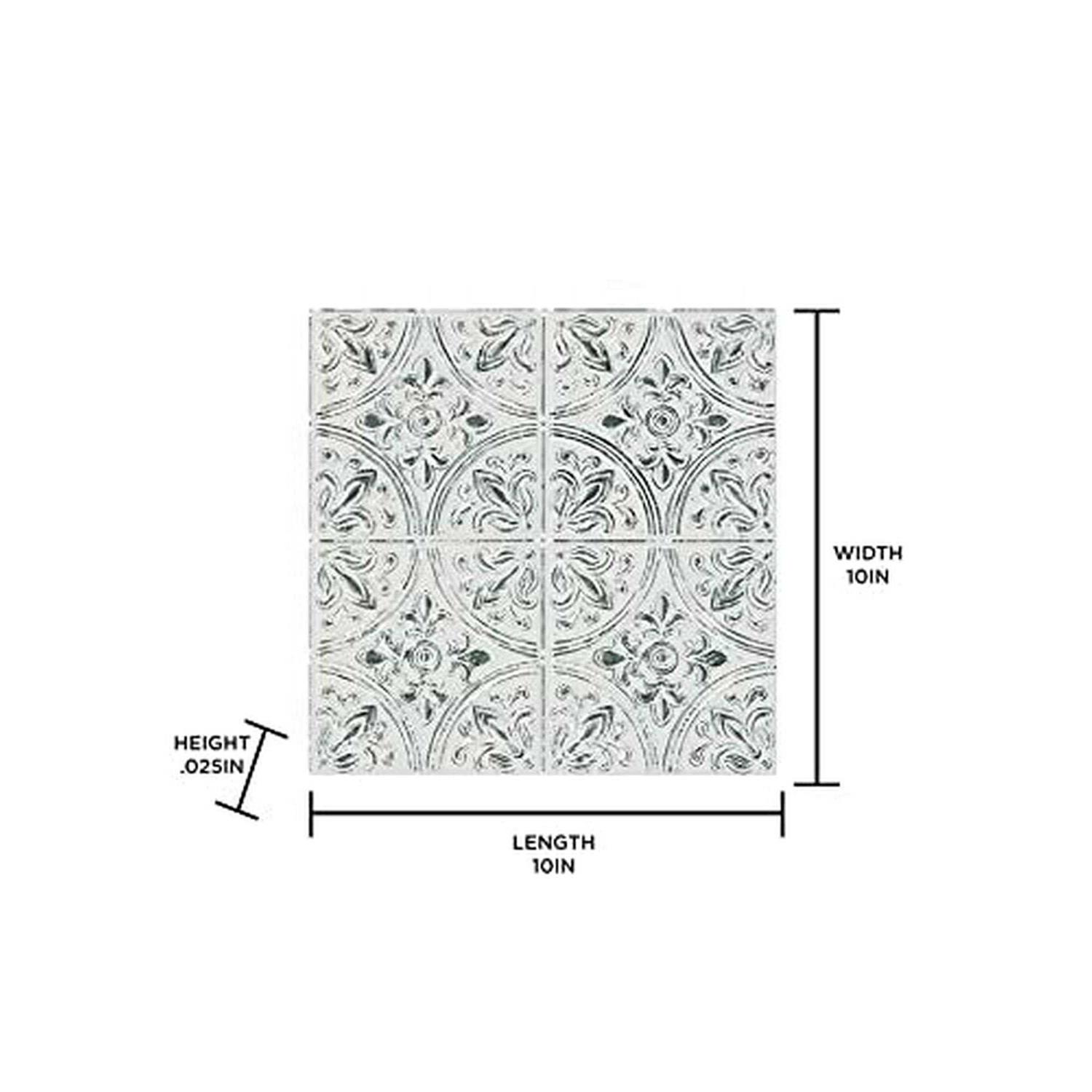 InHome Chelsea Antique White Peel & Stick Tin Tiles - Image 3