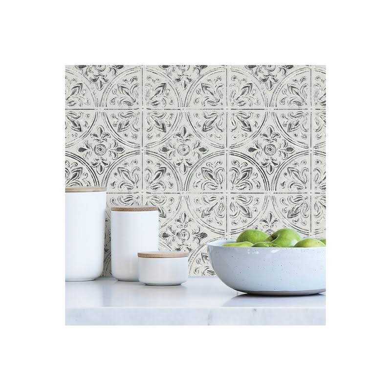 InHome Chelsea Antique White Peel & Stick Tin Tiles - Image 4