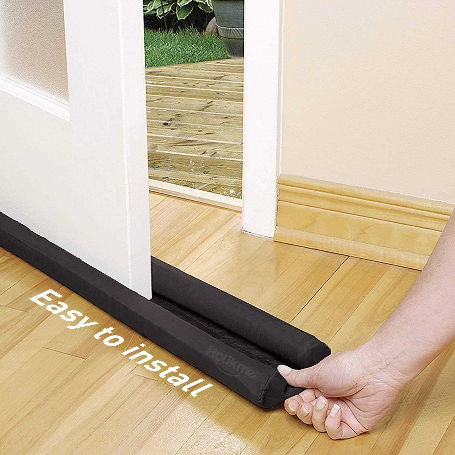 Holikme Twin Door Draft Stopper Door Sweep Weather Stripping Noise Blocker Window Breeze Blocker Adjustable Door Sweeps - Image 5