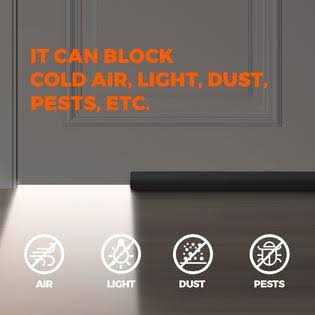 Holikme Twin Door Draft Stopper Door Sweep Weather Stripping Noise Blocker Window Breeze Blocker Adjustable Door Sweeps - Image 3