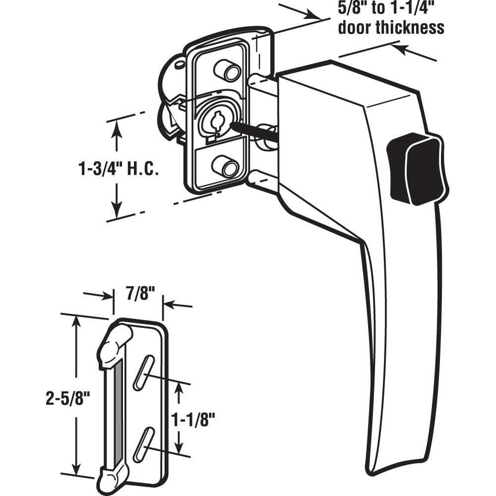 Prime-Line K 5007 Push Button Screen/Storm Door Latch Set - Image 5