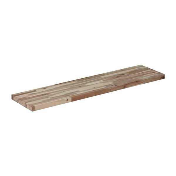 HARDWOOD REFLECTIONS Solid Wood Butcher Block Shelf 12in. D X 1.5in. H - Image 5