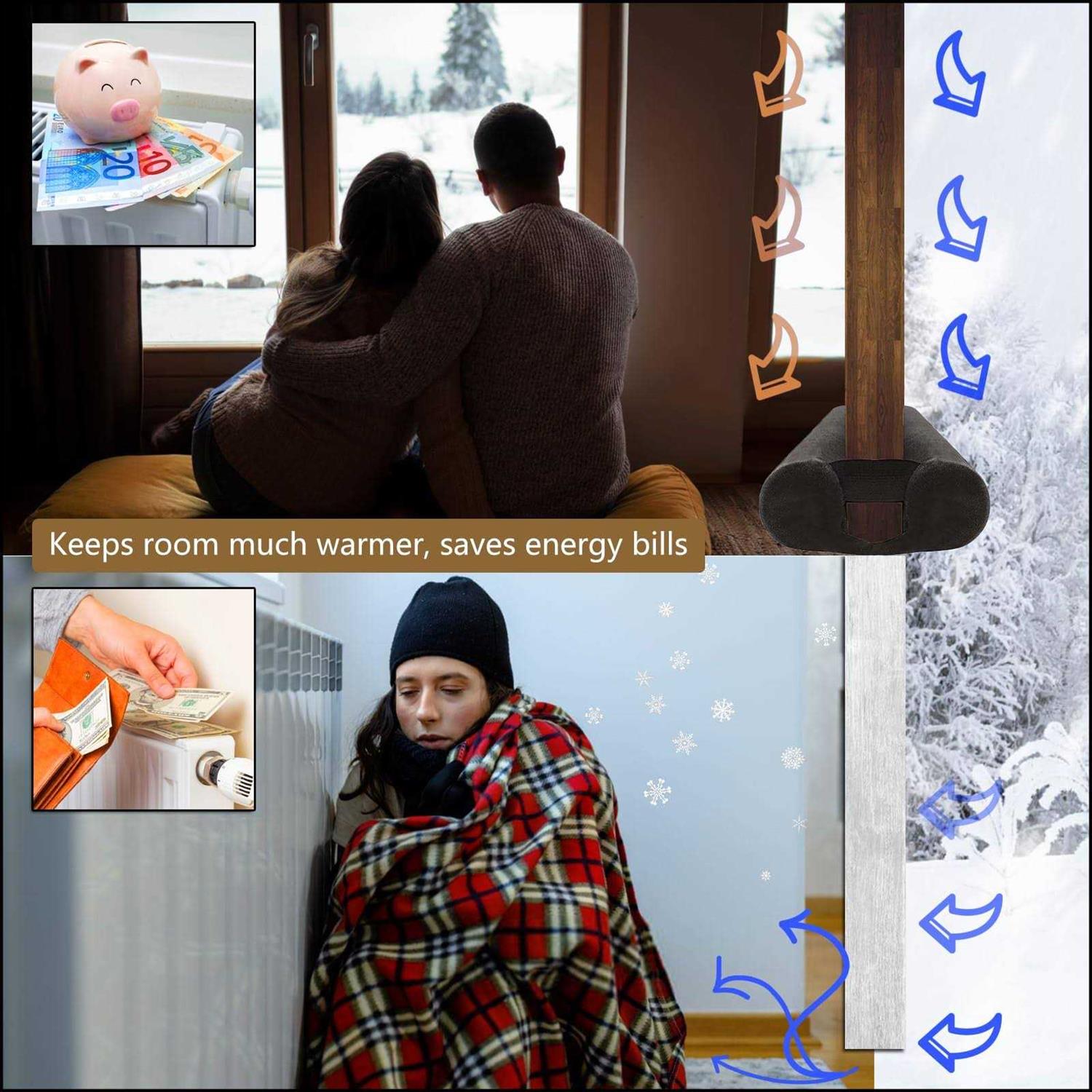 JUJIBL Under Door Draft Stopper Draft Blocker for Bottom of Door Seal Insulator Noise Stopper Weather - Image 4