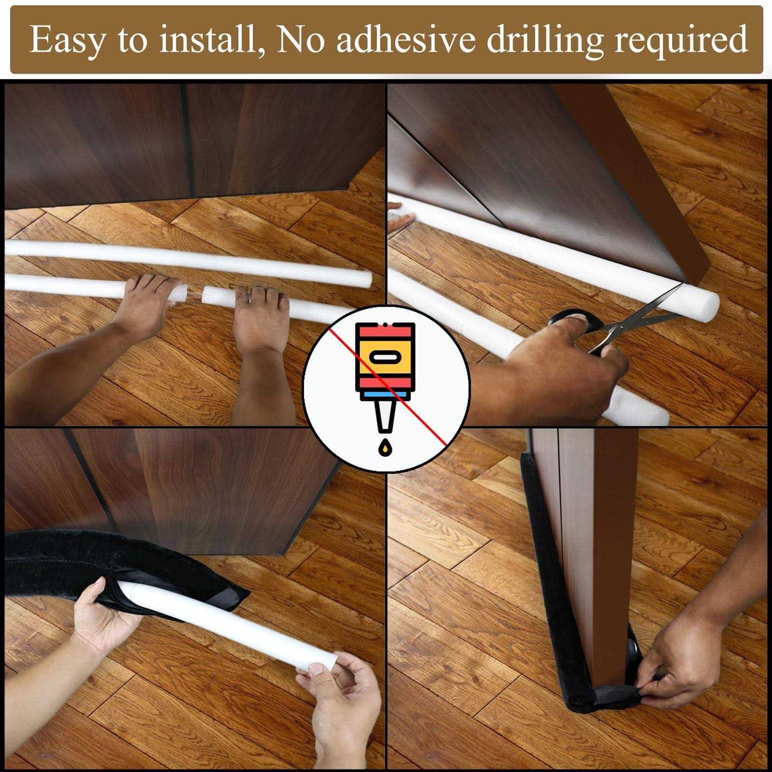 JUJIBL Under Door Draft Stopper Draft Blocker for Bottom of Door Seal Insulator Noise Stopper Weather - Image 5