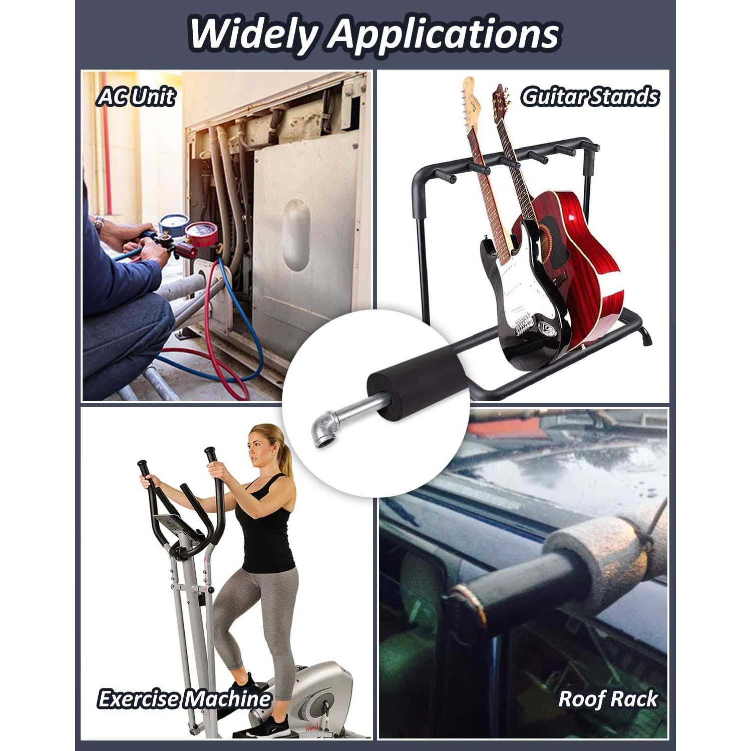 Pipe Insulation Foam Tube Foam Tubing for AC Unit, Guitar Stands, Exercise Machine Handle and Roof Rack - Image 5