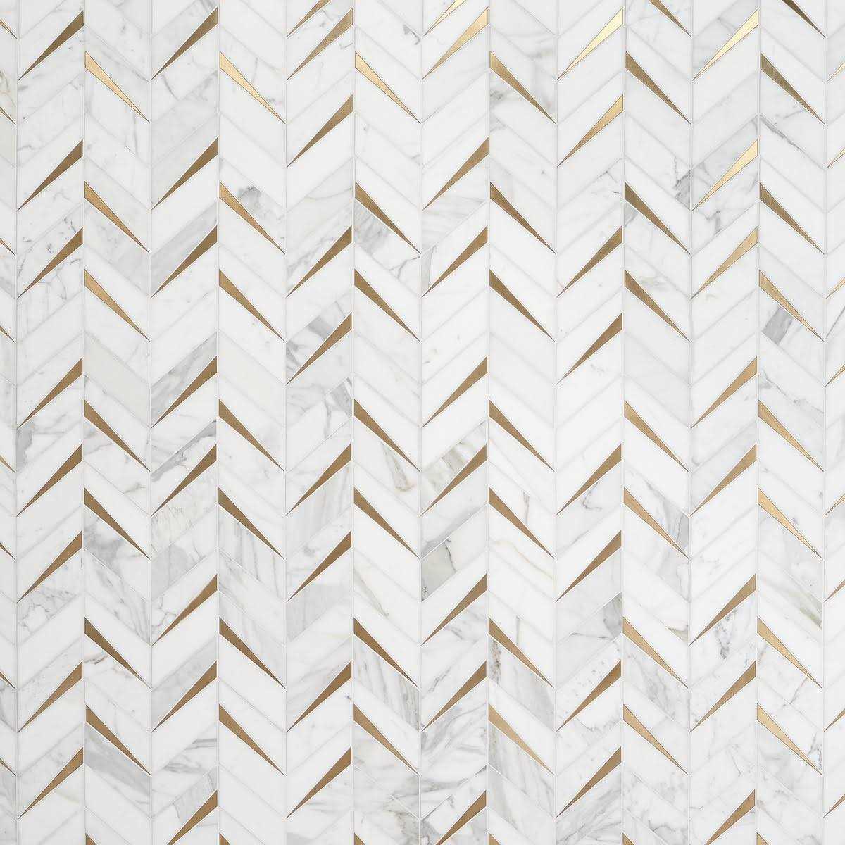 Ivy Hill Tile Love Lane 13.3 in. x 10.82 in. Polished Marble and Brass Wall Mosaic Tile - Image 4