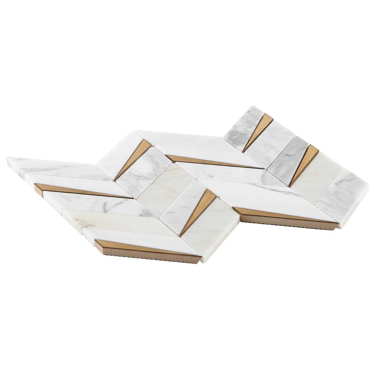 Ivy Hill Tile Love Lane 13.3 in. x 10.82 in. Polished Marble and Brass Wall Mosaic Tile - Image 5