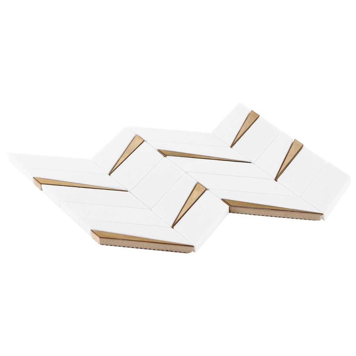 Ivy Hill Tile Love Lane 13.3 in. x 10.82 in. Polished Marble and Brass Wall Mosaic Tile - Image 4